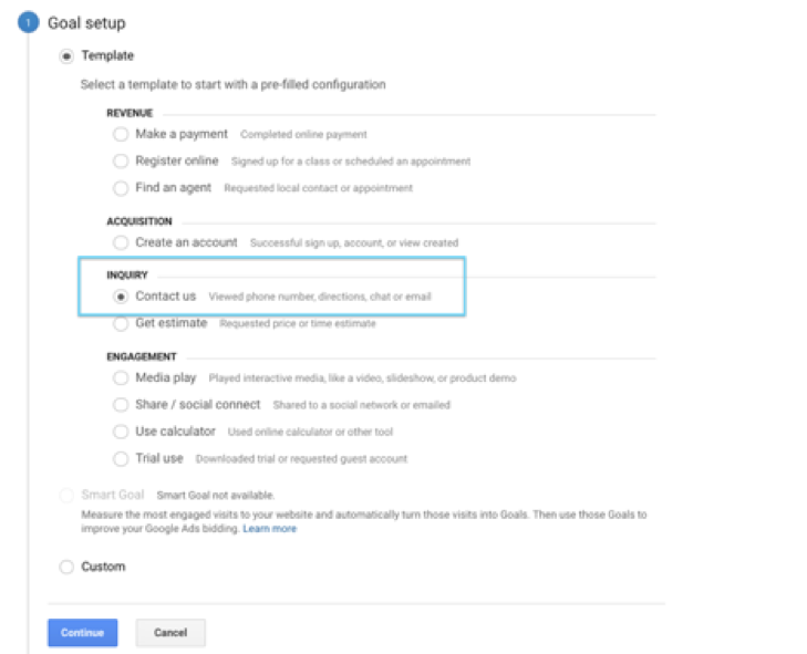 Google Analytics Goal Setup