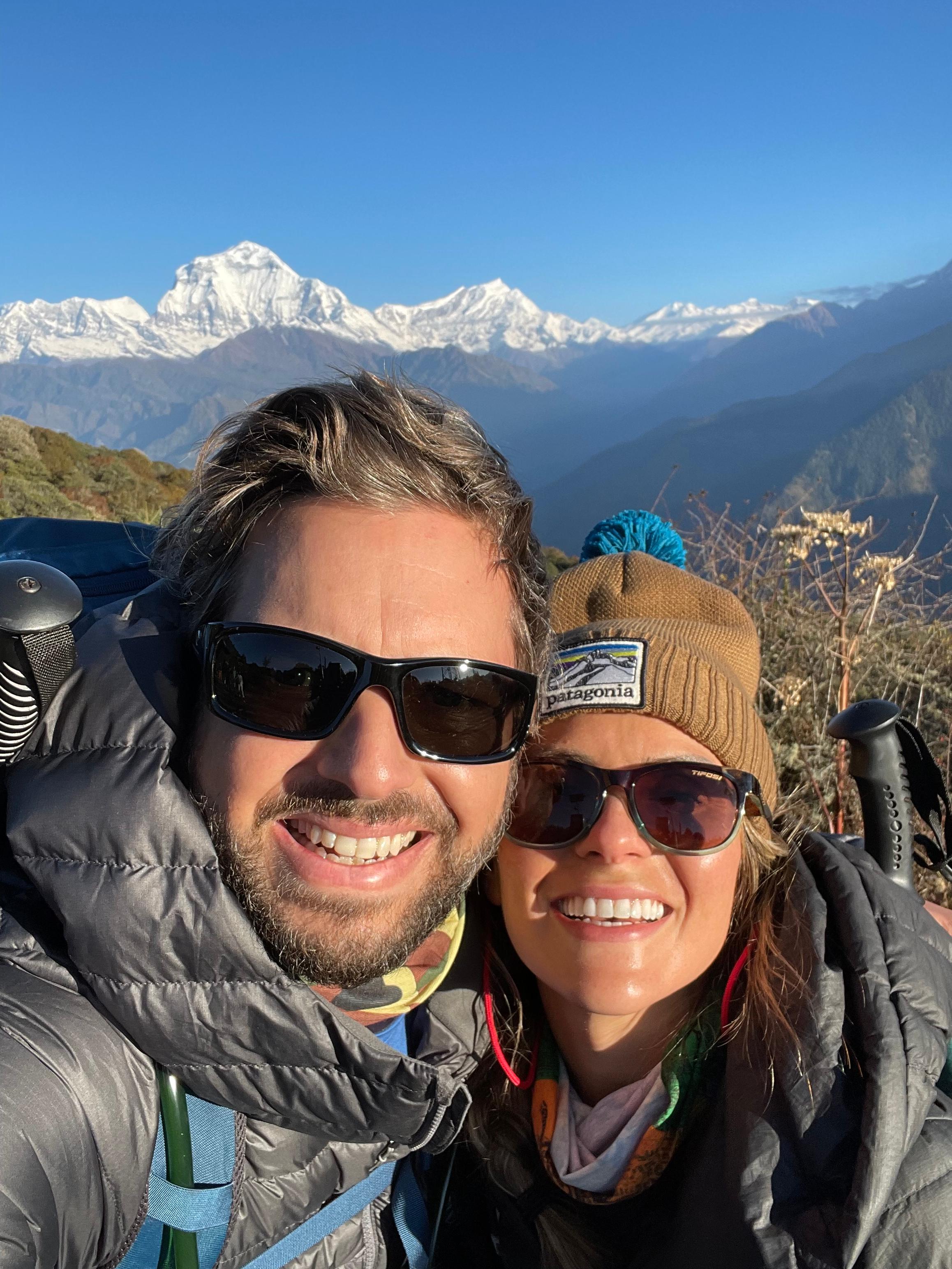 Ashley Foster and his wife Anna in the Himalayas