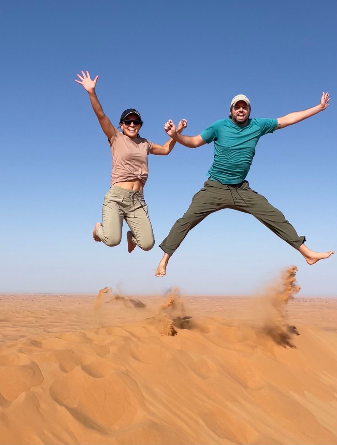 Ashley Foster and his wife Anna in the Dubai