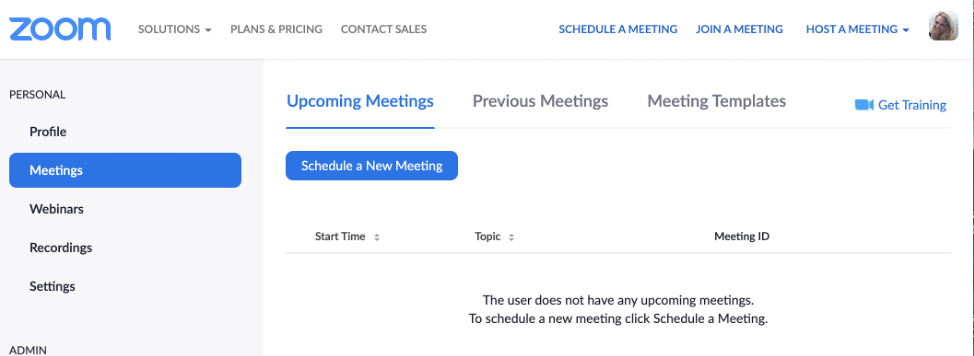 Zoom_Schedule a New Meeting