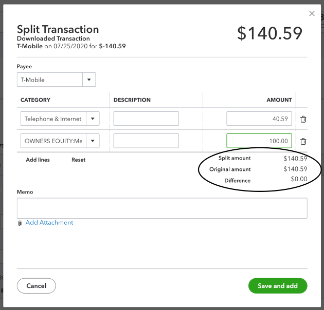 Split Transaction