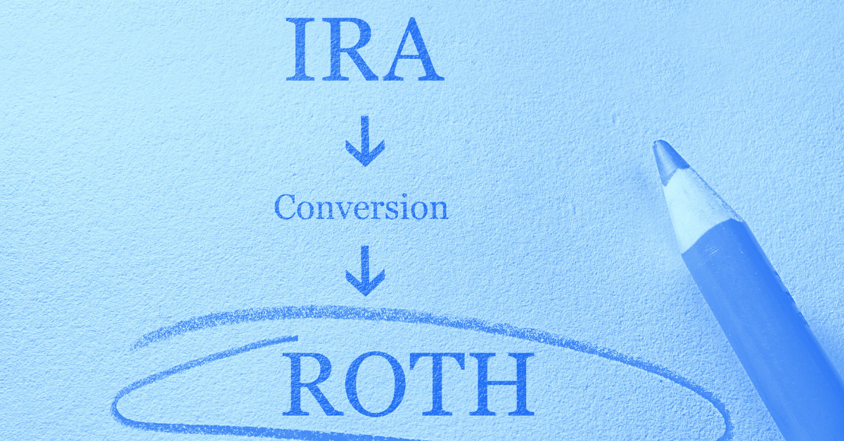 Diagram on paper. IRA to Conversion to Roth. Roth is circled.