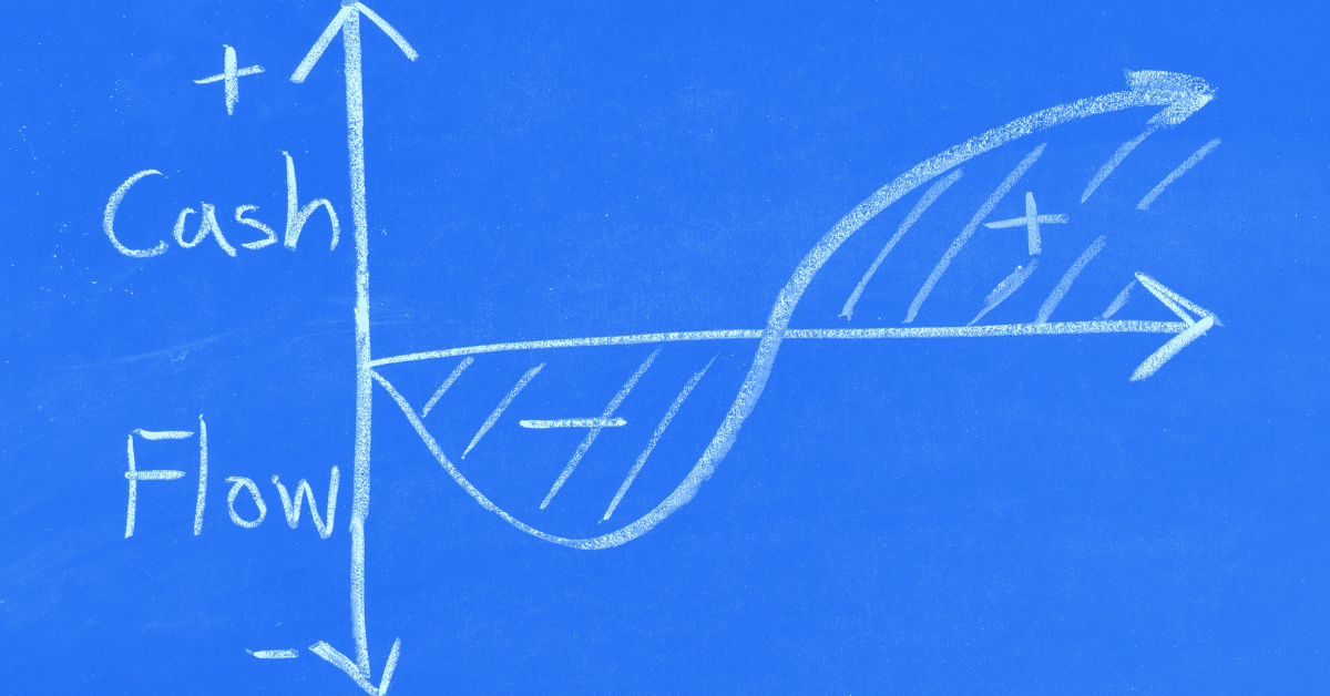 Sine graph showcasing negative and positive cash flow.